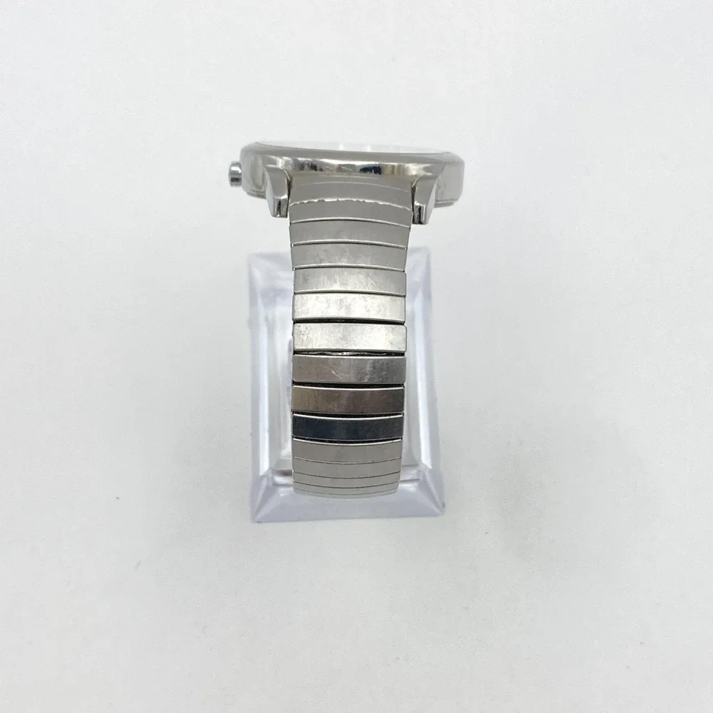 Timex Easy Reader Men's Watch 35mm Silver Tone Indiglo Stretch Band New Battery